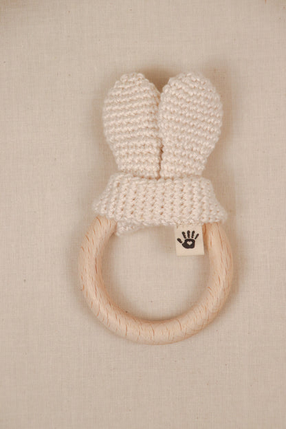 Bijtring konijn Roomwit