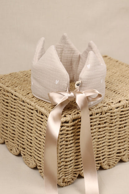 Kroontje Grijs met hartjes