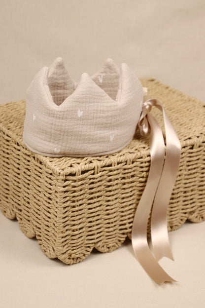 Kroontje Grijs met hartjes