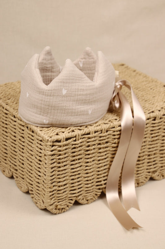 Kroontje Grijs met hartjes