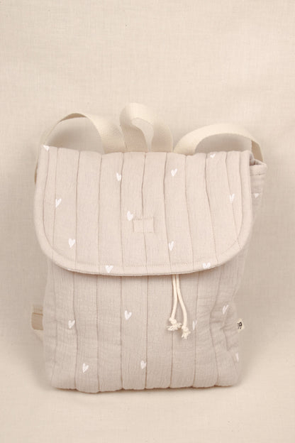 Rugzakje Grijs met hartjes