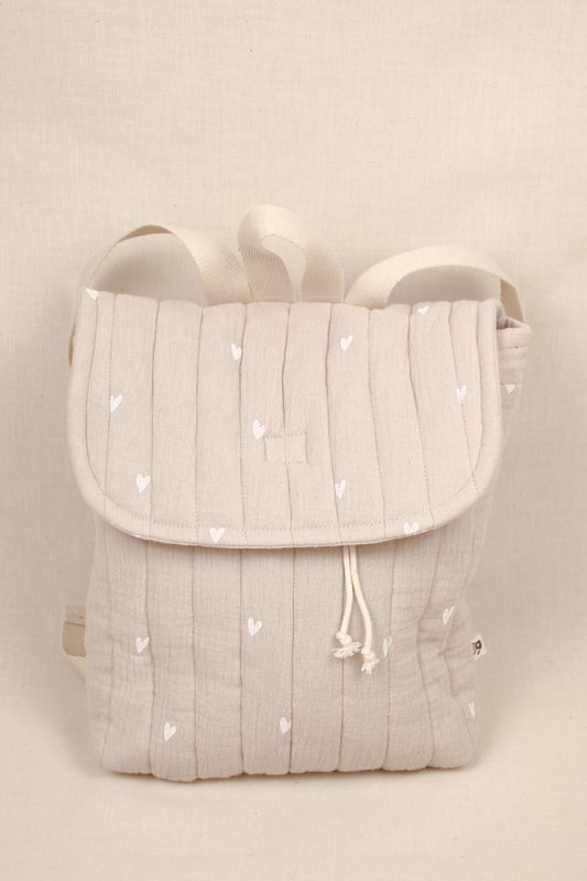 Rugzakje Grijs met hartjes