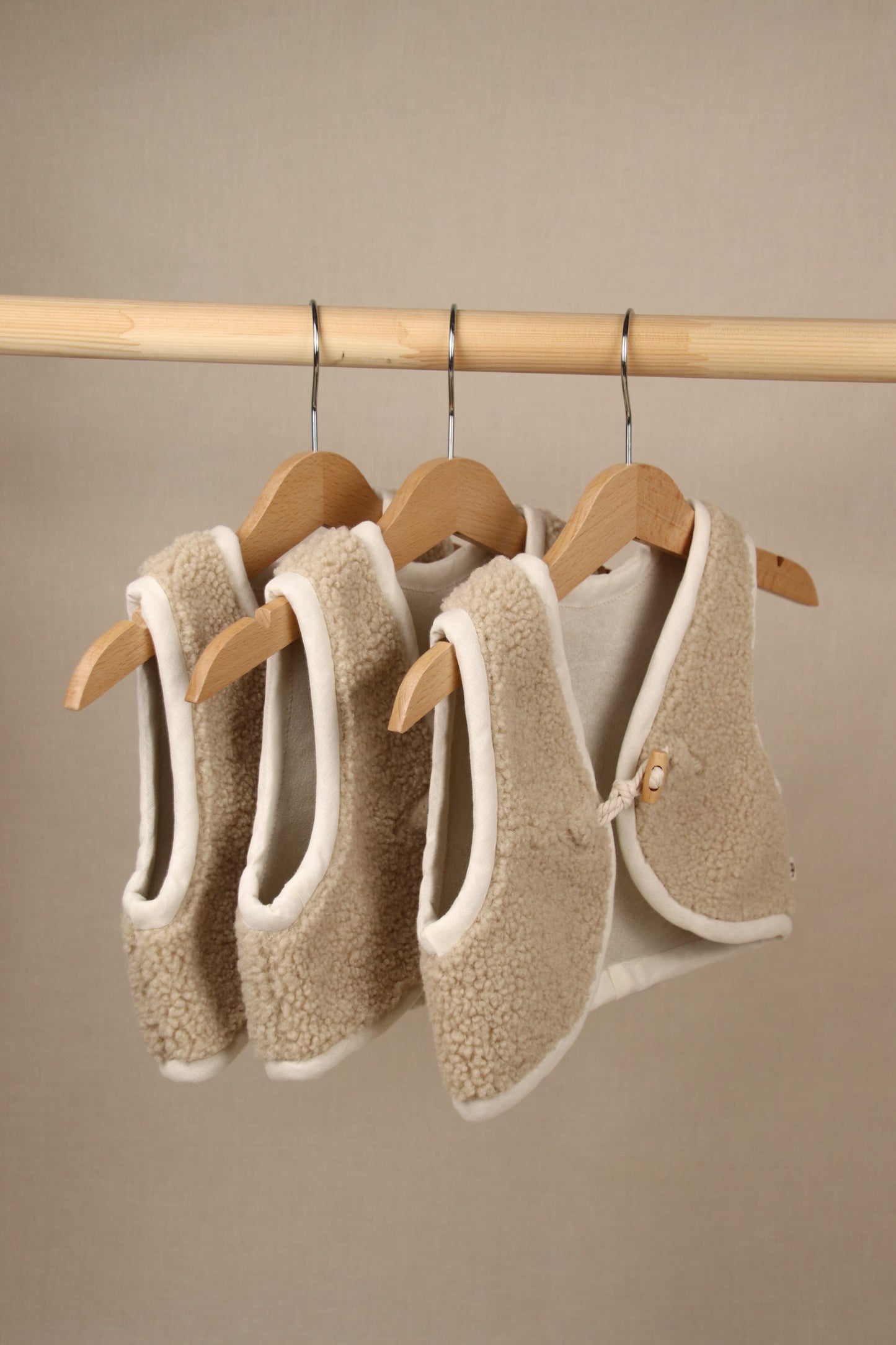 Teddy gilet Lichtbeige