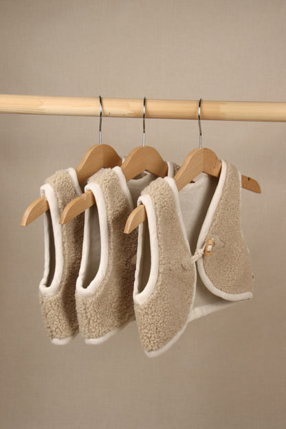 Teddy gilet Lichtbeige