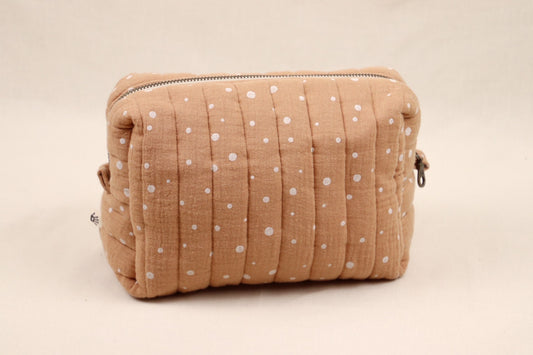 Toilettas Roest met stippen (lichte rits)