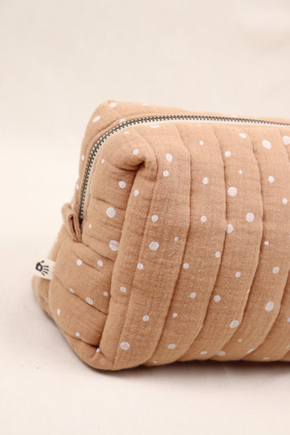 Toilettas Roest met stippen (lichte rits)