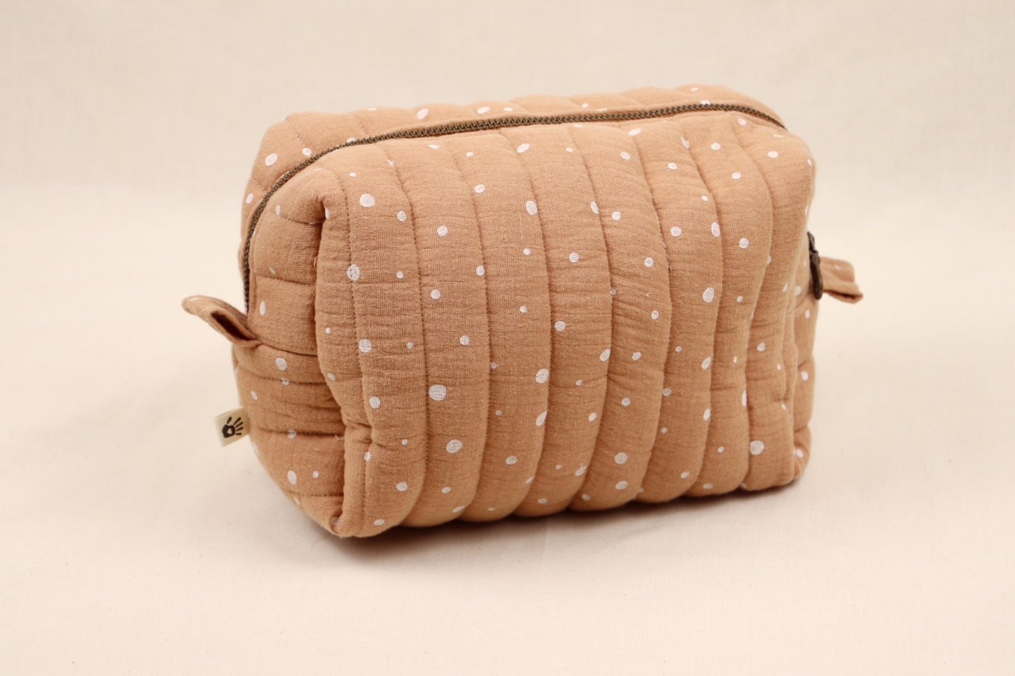 Toilettas Roest met stippen (donkere rits)