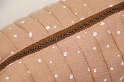 Toilettas Roest met stippen (donkere rits)