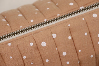 Toilettas Roest met stippen (lichte rits)