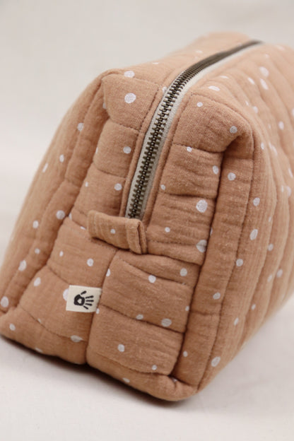 Toilettas Roest met stippen (lichte rits)