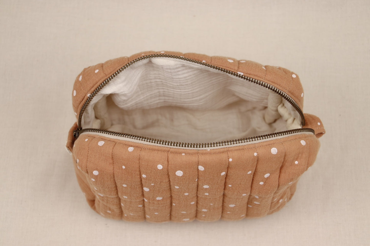 Toilettas Roest met stippen (lichte rits)