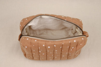 Toilettas Roest met stippen (lichte rits)