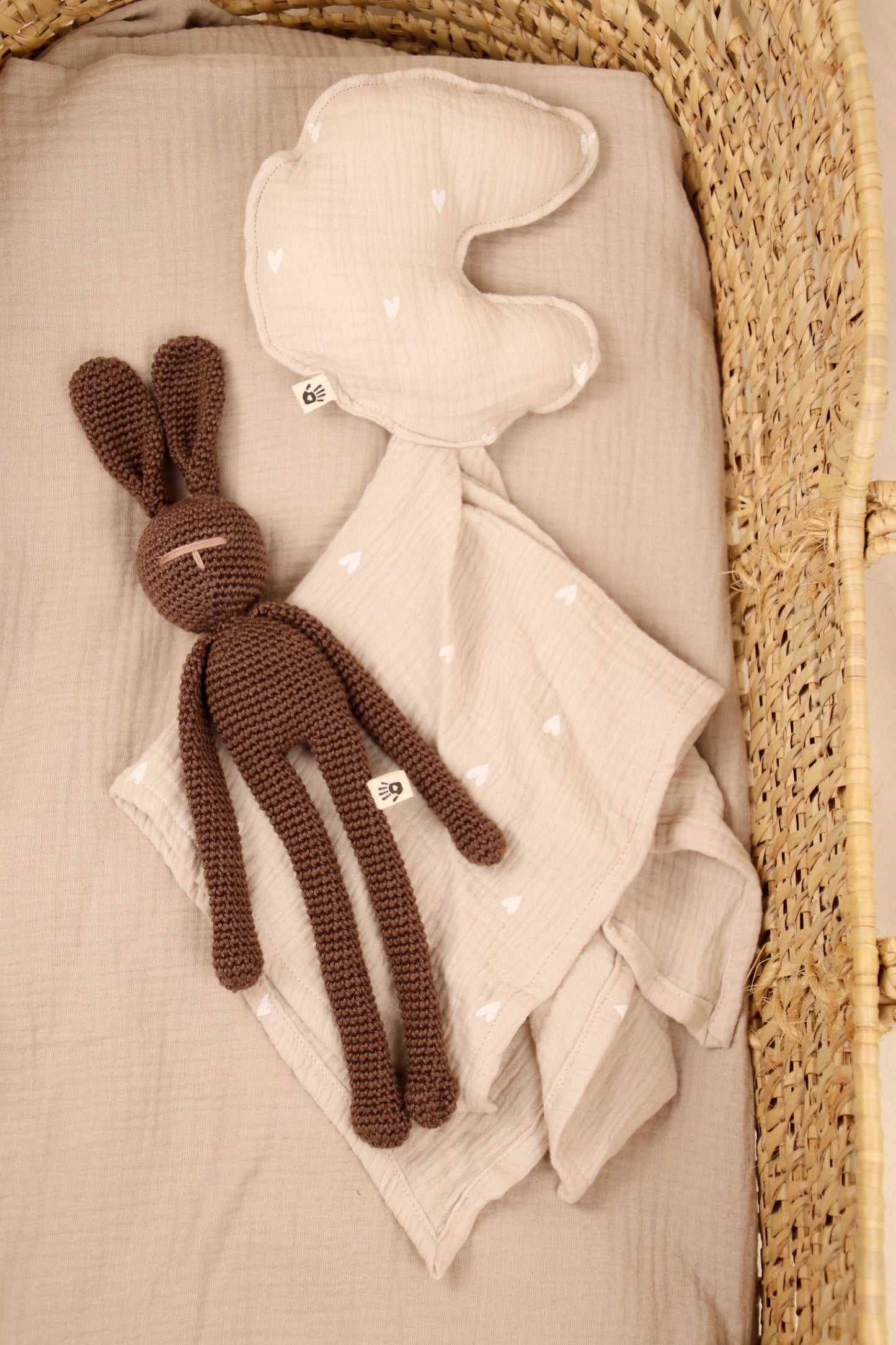 Tutteldoekje Grijs met hartjes