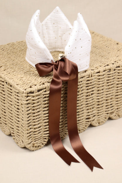 Kroontje Wit met gouden stipjes