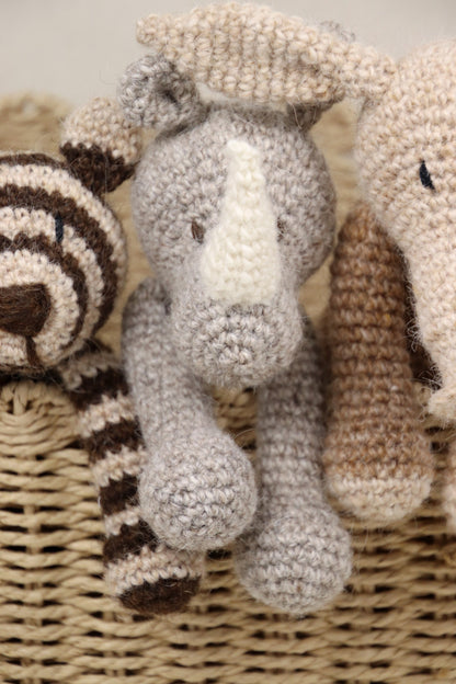 Wollen knuffel Neushoorn